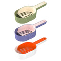 Detachable Cat Litter Scoop with Base Container - Olive Green and Cream - view 3