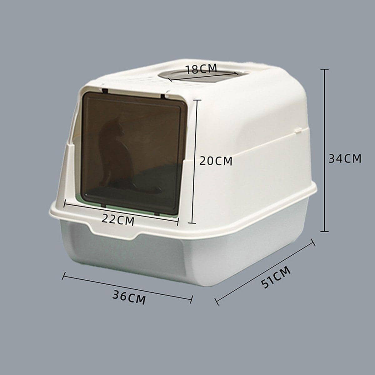 Detachable Enclosed Cat Litter Box, Spatter-Proof Cat Toilet with Filtered Step - view 3