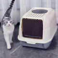 Detachable Enclosed Cat Litter Box, Spatter-Proof Cat Toilet with Filtered Step - view 4