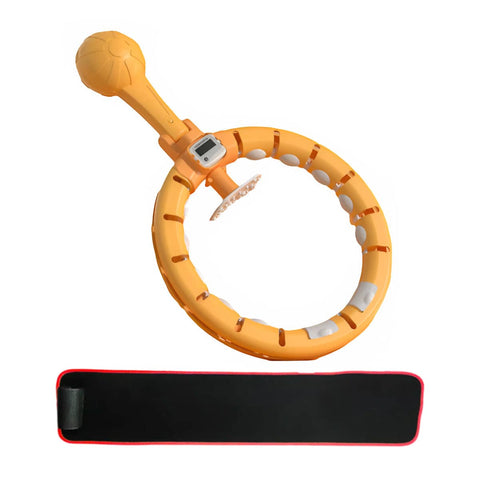 Detachable Hula Hoop for Women Fitness and Waist Workouts - Yellow with Sweat Belt