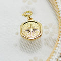 Detachable Titanium Steel Pendant - Gold Round Medallion with Eye and Stars - view 4