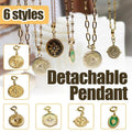 Detachable Titanium Steel Pendant - Gold Round Medallion with Star and Clear Stone - view 3