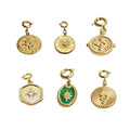 Detachable Titanium Steel Pendant - Gold Star Medallion with Wavy Edge - view 2