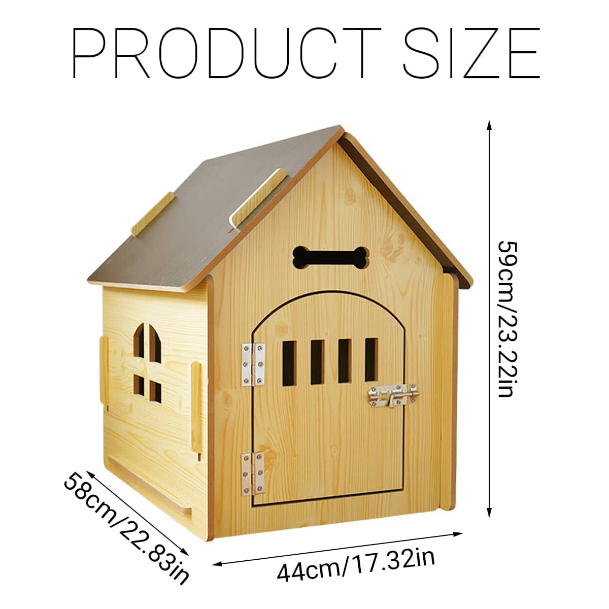 Detachable Wooden Pet House for Small Dogs and Cats, Indoor and Outdoor Use - view 3