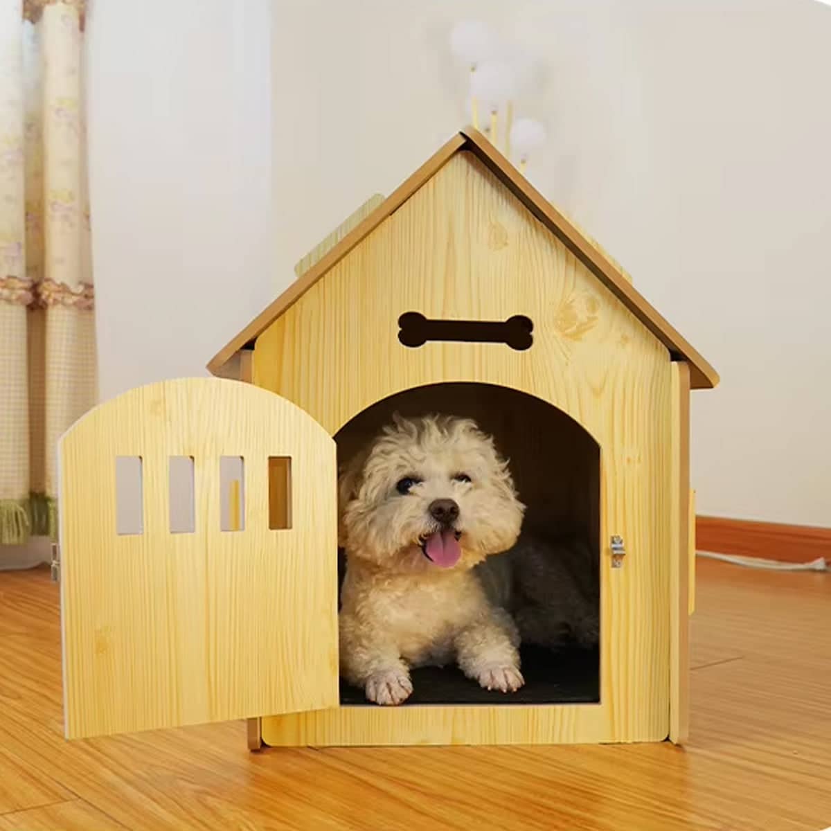 Detachable Wooden Pet House for Small Dogs and Cats, Indoor and Outdoor Use - view 4