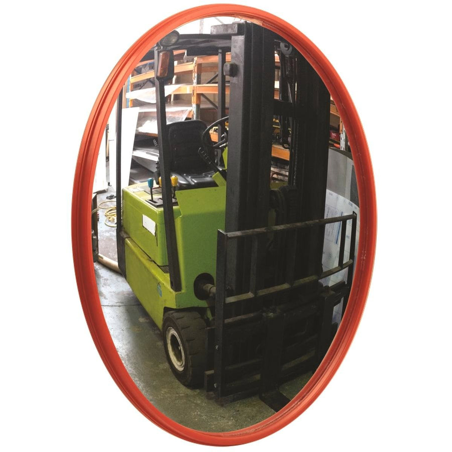 Builders Edge 600mm Safety Traffic Mirror - Impact-Resistant Acrylic - Orange - SuperSaverAU - view 1