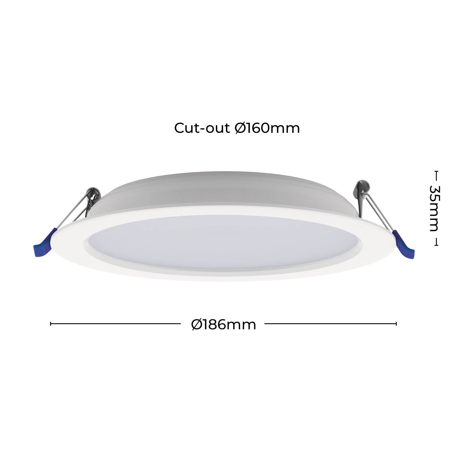 DETA X8 160mm MultiPower Tri-Colour High Efficacy Dimmable LED Downlight, Indoor DET722