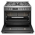 Westinghouse 90cm Dual Fuel Freestanding Cooker - Dark Stainless Steel, AirFry, Wok Burner - WFE9516DD