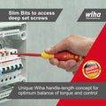 Wiha 3.5 x 100mm Slotted SlimFix Screwdriver VDE 1000V CVM Steel Insulated