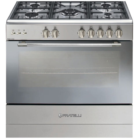 Fratelli 90cm Modena Gas Freestanding Oven/Stove - 5 Burners, Wok Burner, Electric Grill - MO29650TFCPVIX