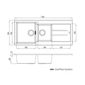 Oliveri Santorini 1 and 3/4 bowl topmount granite sink with right-hand drainer - matte black - ST-MB1511-OF