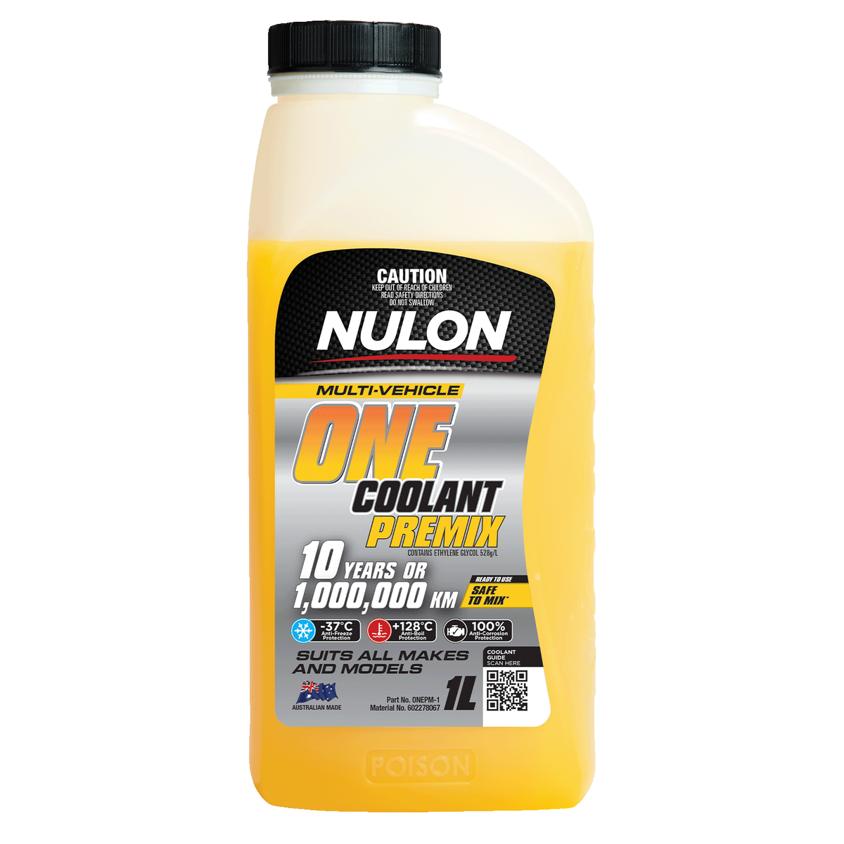 Nulon Multi Vehicle One Coolant Premix 1L - Universal Anti-Freeze & Anti-Boil - SuperSaverAU - view 1