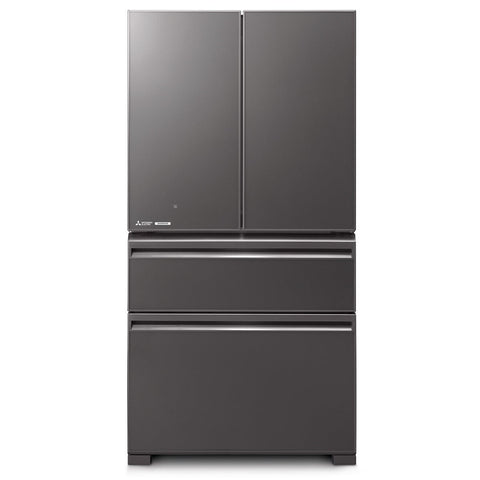 Mitsubishi Electric 564L French Door Fridge - Dark Silver Glass, VitaLED Drawer - MR-LX564ER-GDS-A