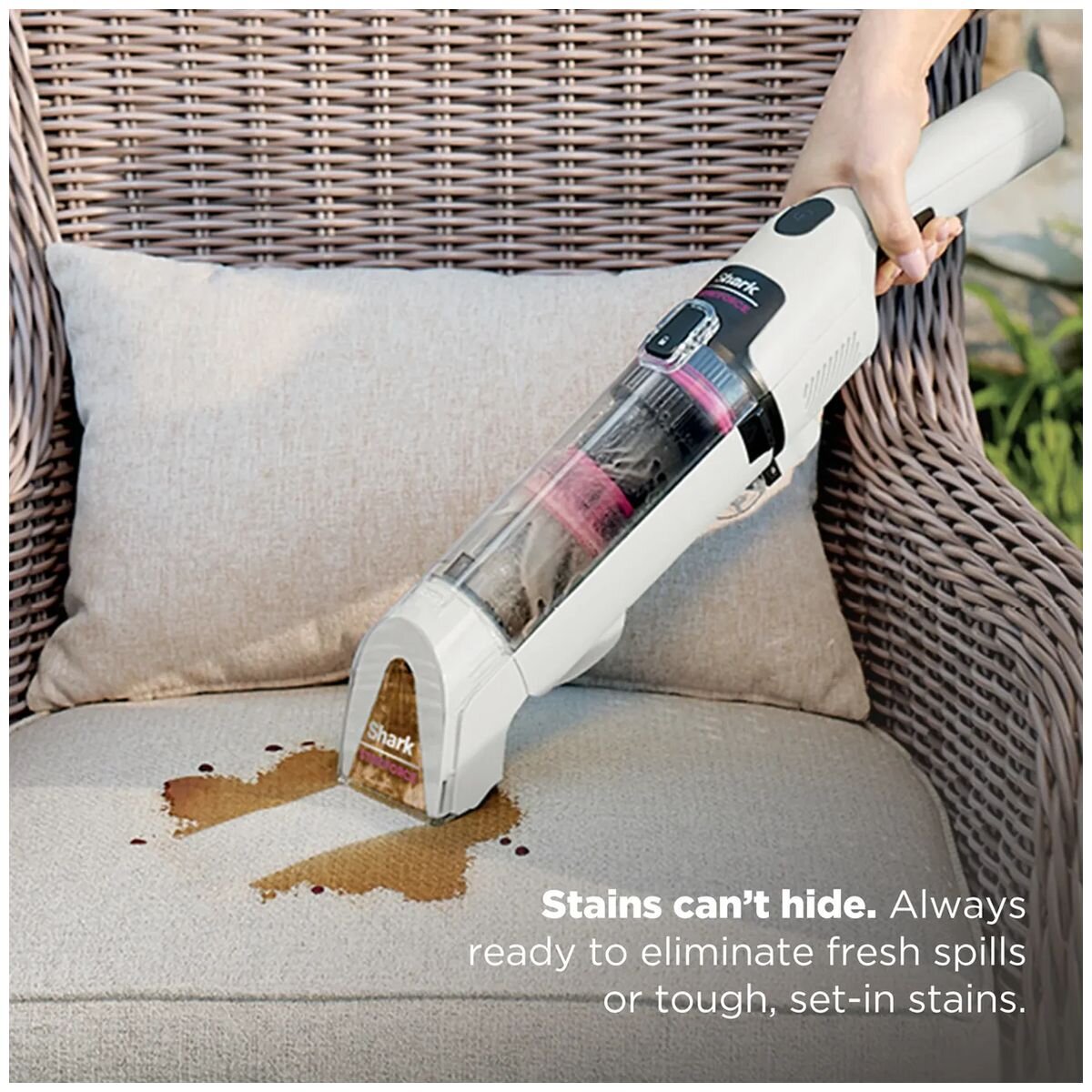 Shark StainForce cordless spot cleaner - lightweight and portable, self-cleaning, white - HX100