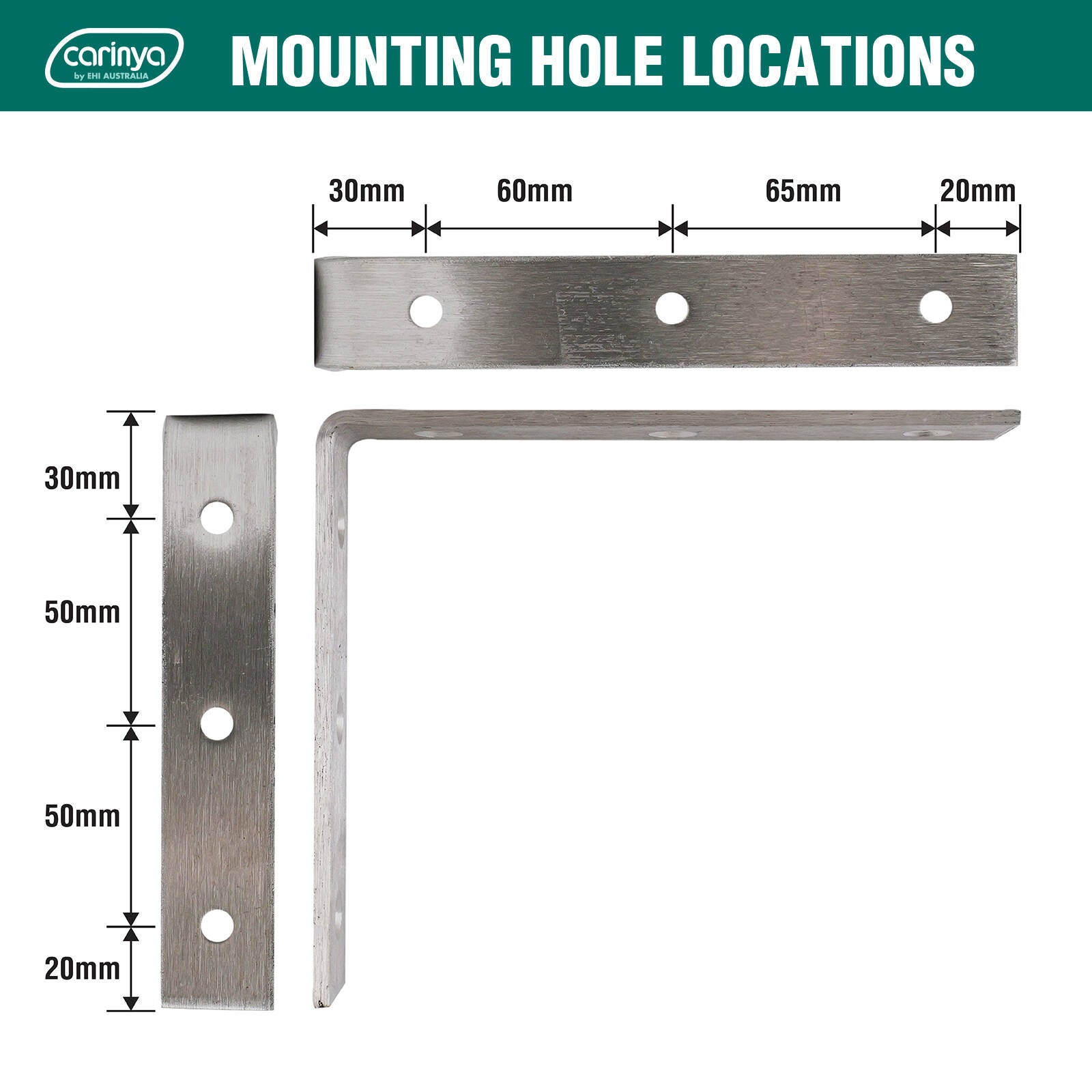 Carinya 175 x 150mm Stainless Steel Angle Bracket 100kg