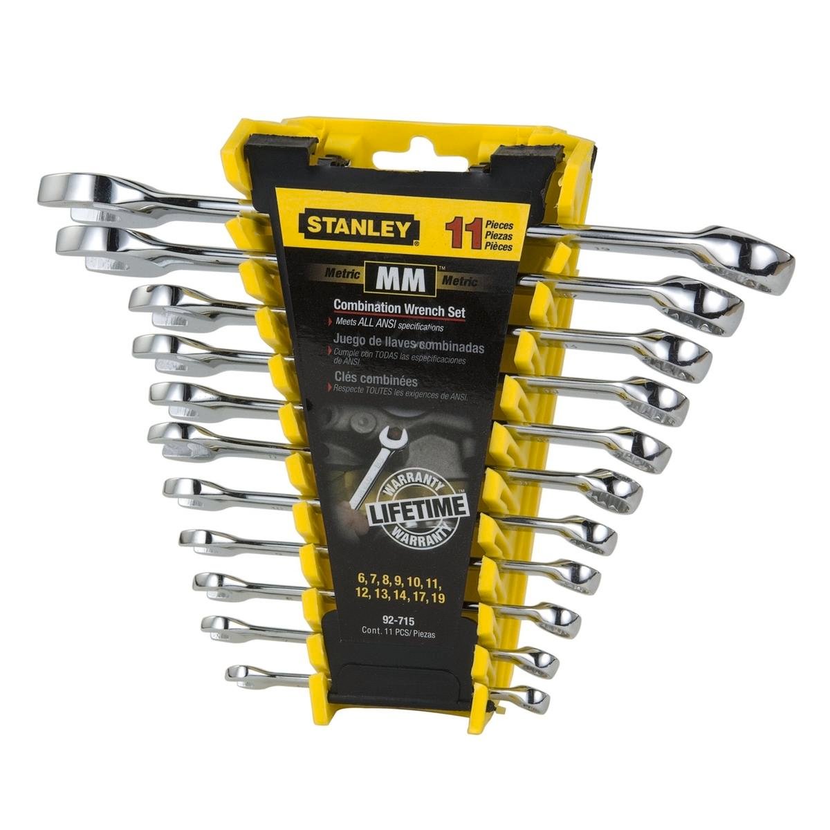 Stanley 11 Piece Metric Spanner Set - Chrome - 6mm to 19mm - Torque Boost - SuperSaverAU - view 1