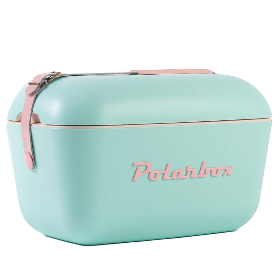 Polarbox Pop 20L Cooler - Cyan with Rose Logo and Strap - Thermal Insulation - PLBP20CR