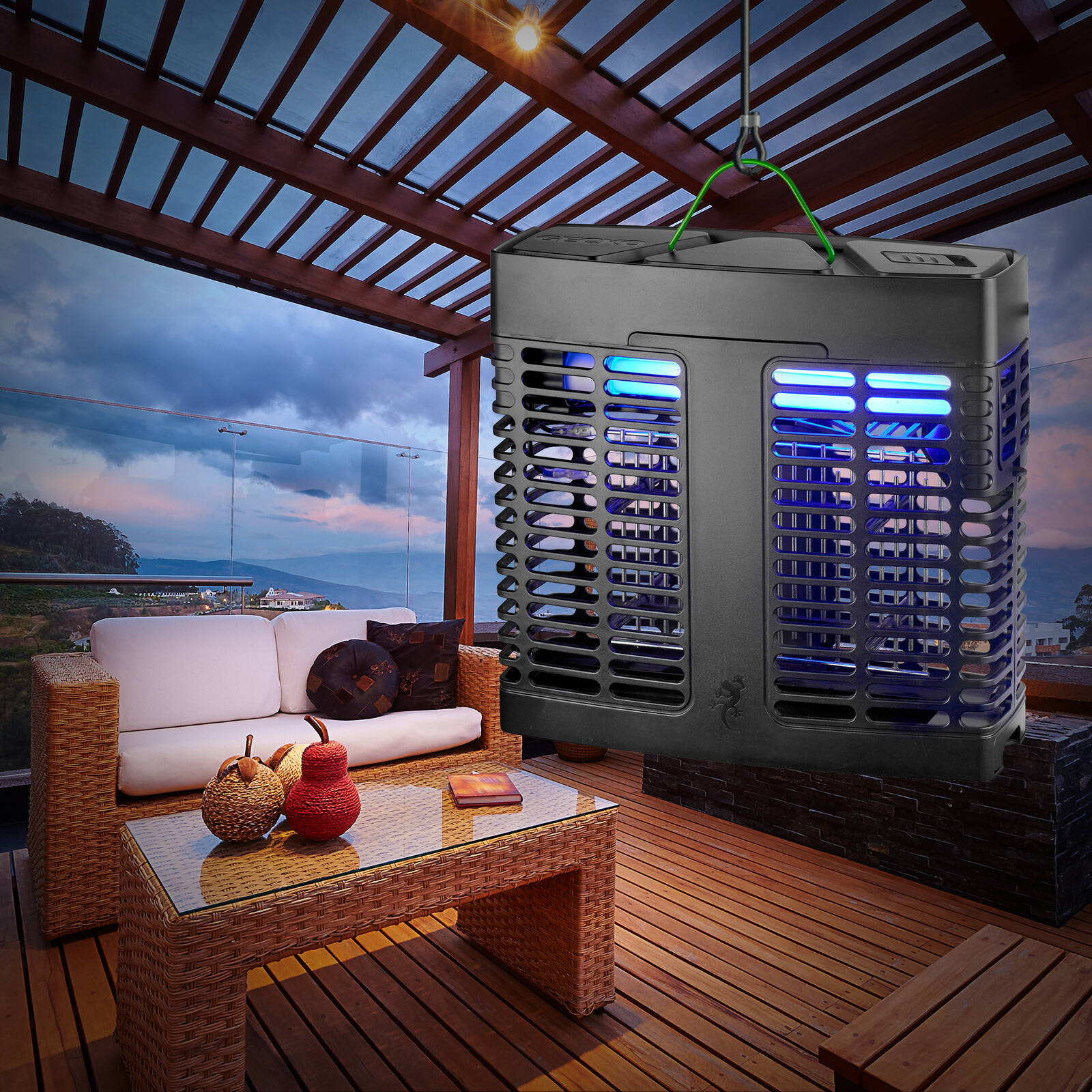 Gecko Small LED Slimline Insect Zapper Black 24GKOSL20V1LED