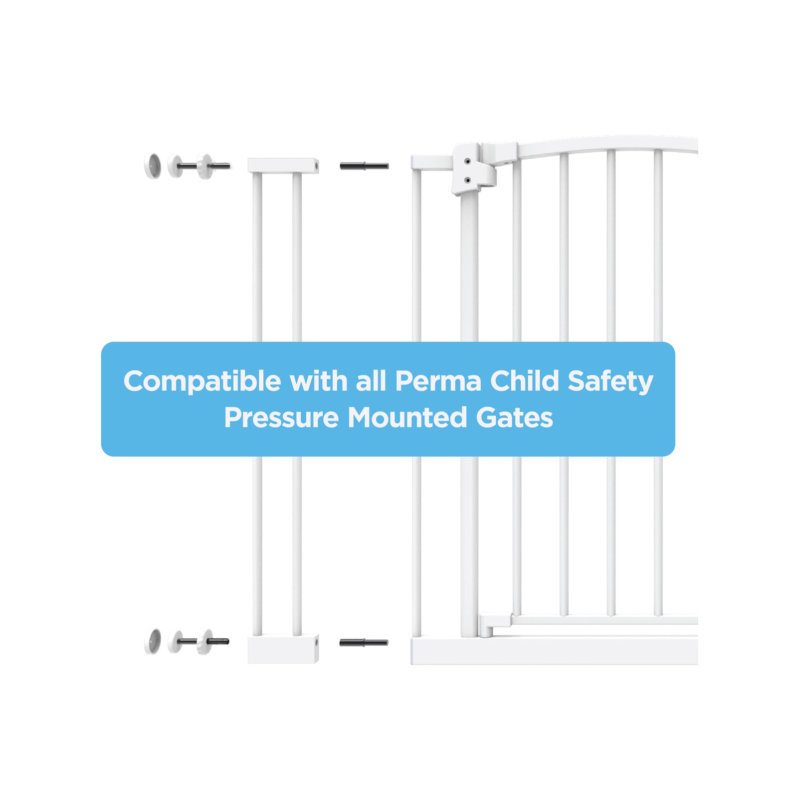 Perma Child Safety Gate Extension Pins 2 Pack Metal Pressure-Mount