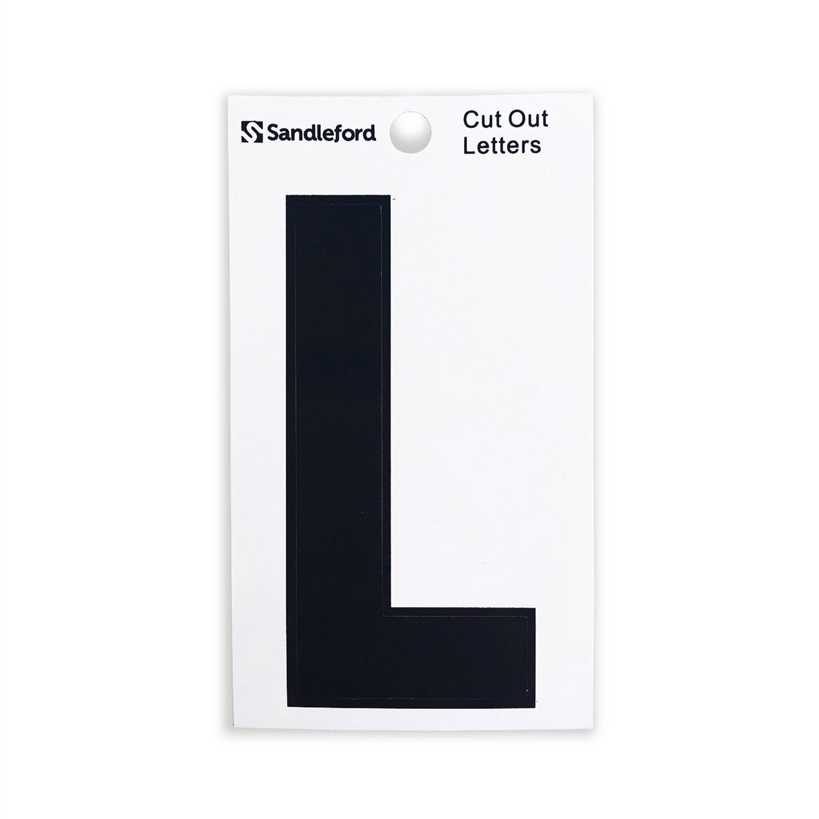 Sandleford 85mm Black Cut Out Self Adhesive House Letter L - Weather Resistant Polycarbonate
