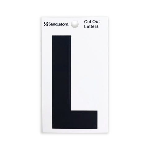 Sandleford 85mm Black Cut Out Self Adhesive House Letter L - Weather Resistant Polycarbonate