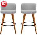 Artiss Grey Wooden Barstool 2 Pack - SuperSaverAU - view 1