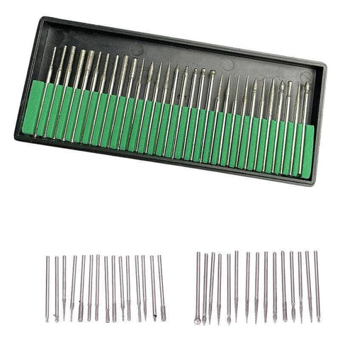Diamond Burr Engraving Drill Bit Set for Rotary Tools - Pack of 90, 3 mm Shaft - view 2