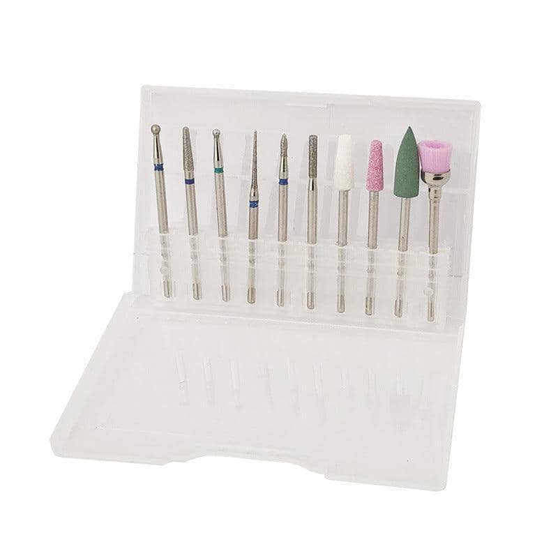 Diamond Nail Drill Bits, Pack of 10 - Style 01, Electric Manicure Pedicure Tool