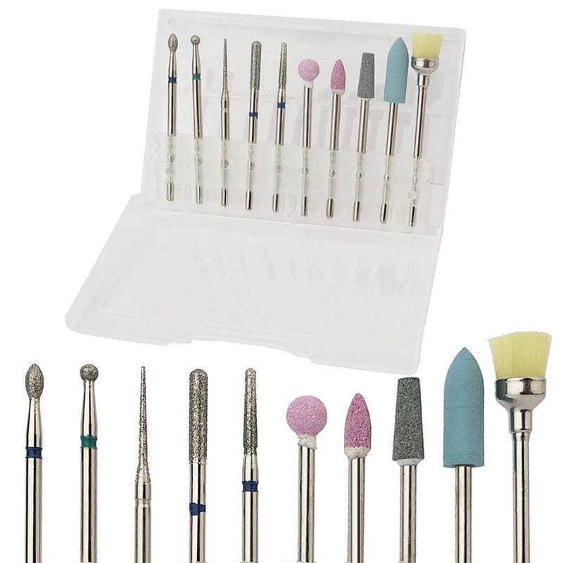Diamond Nail Drill Bits, Pack of 10 - Style 02, Electric Manicure Pedicure Tool