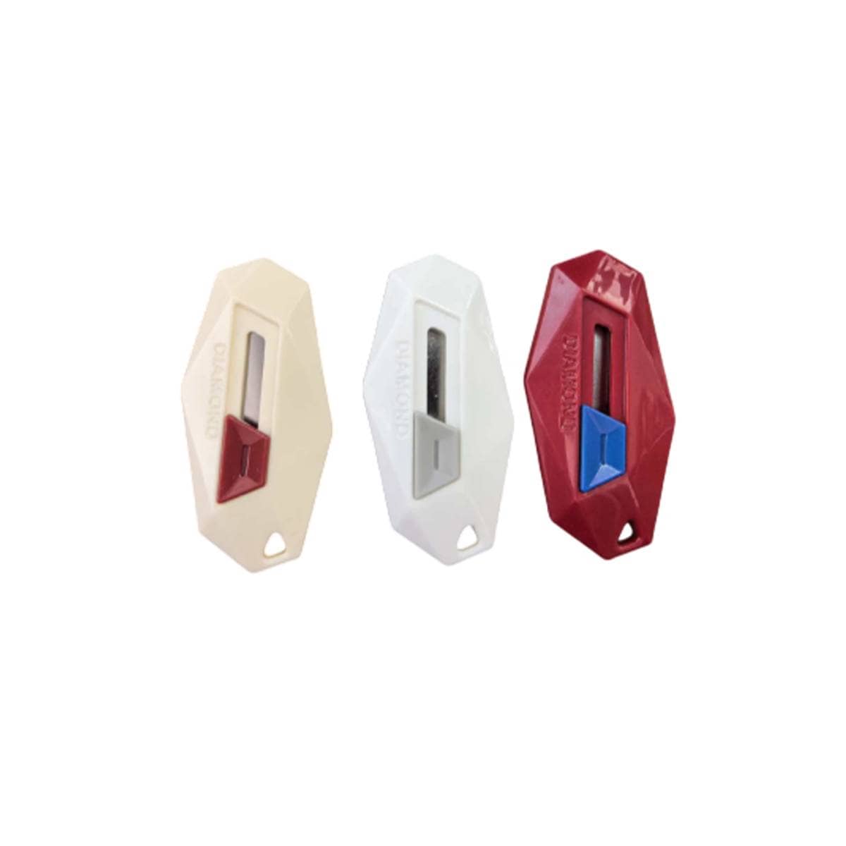 Diamond Shaped Mini Box Cutters with Magnetic Back, Pack of 3 - Enhanced Non Stick Blade - view 3