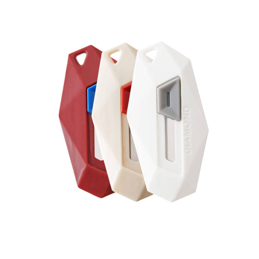 Diamond Shaped Mini Box Cutters with Magnetic Back, Pack of 3 - Standard Blade