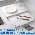 Diatomaceous Earth Dish Drying Mat Kitchen Countertop, Pack of 2, Grey - view 2