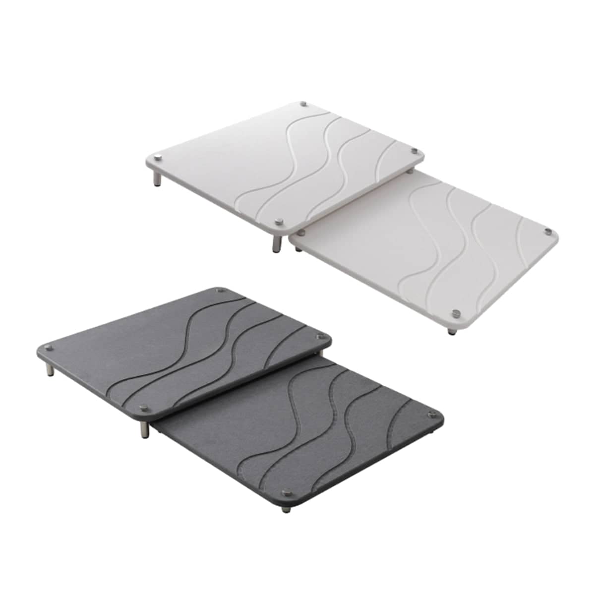 Diatomaceous Earth Dish Drying Mat Kitchen Countertop, Pack of 2, Grey - view 3
