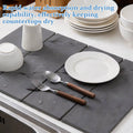 Diatomite Dish Drying Mat, Foldable Absorbent Sink Pad - White Marble - view 5