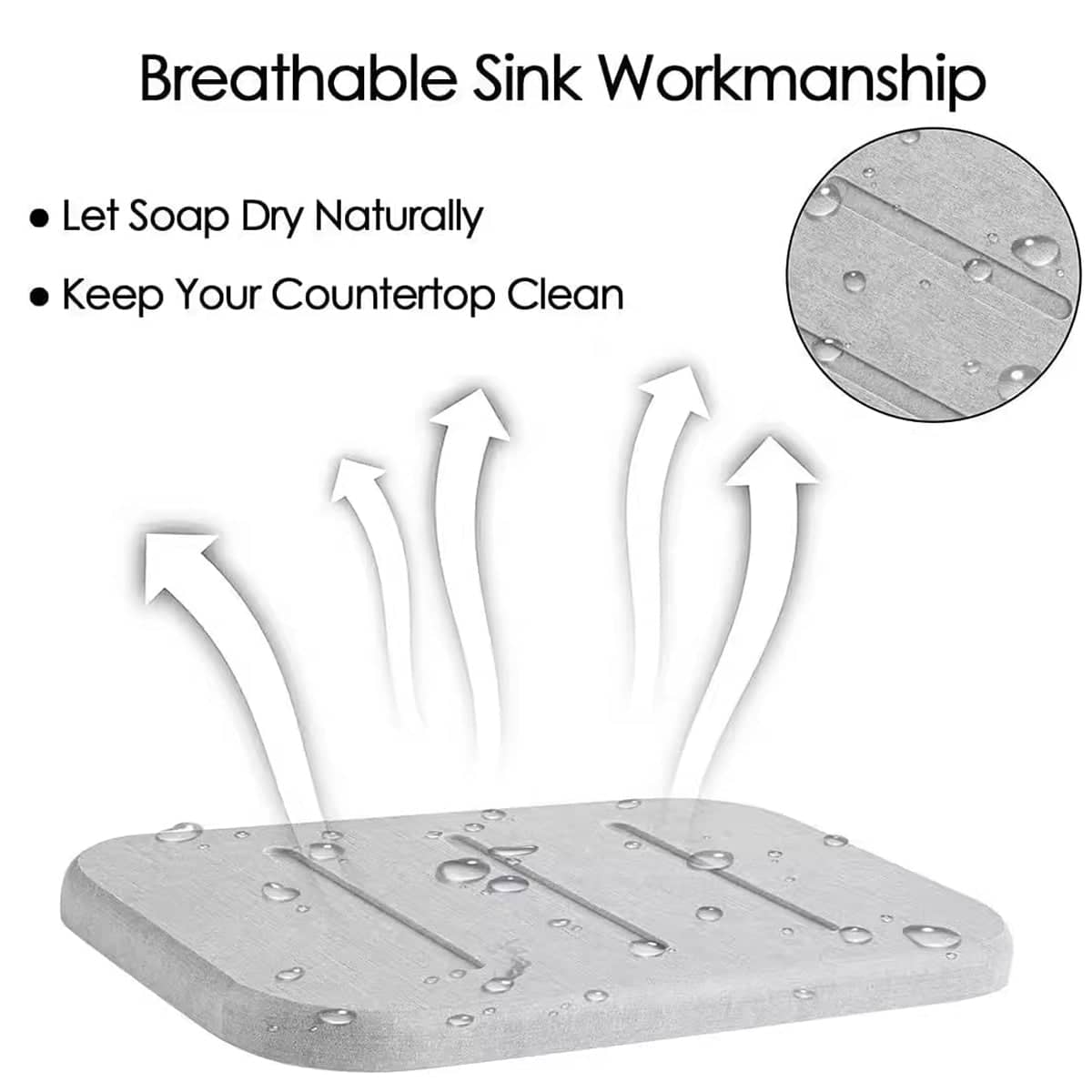 Diatomite Soap Dish Tray - White, 13 x 8cm, 2 Pack - view 5
