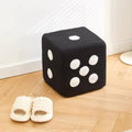 Dice-Shaped Solid Wood Shoe Changing Stool with Lamb Velvet Cover - White - view 5