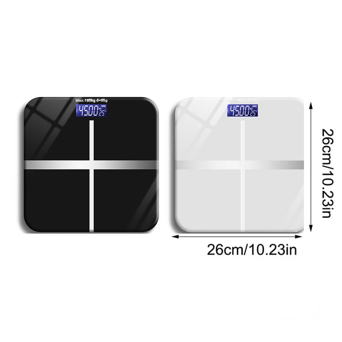 Digital Bathroom Scale with LCD Display, Tempered Glass - White - view 4