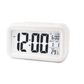 Digital Bedside Alarm Clock with LED Snooze and Temperature Display - White