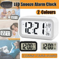 Digital Bedside Alarm Clock with LED Snooze and Temperature Display - White - view 2
