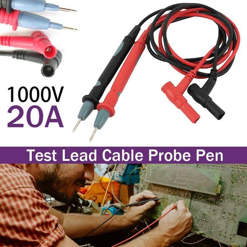 Digital Multimeter Test Leads with Fine Probes, 1000 V, 20 A