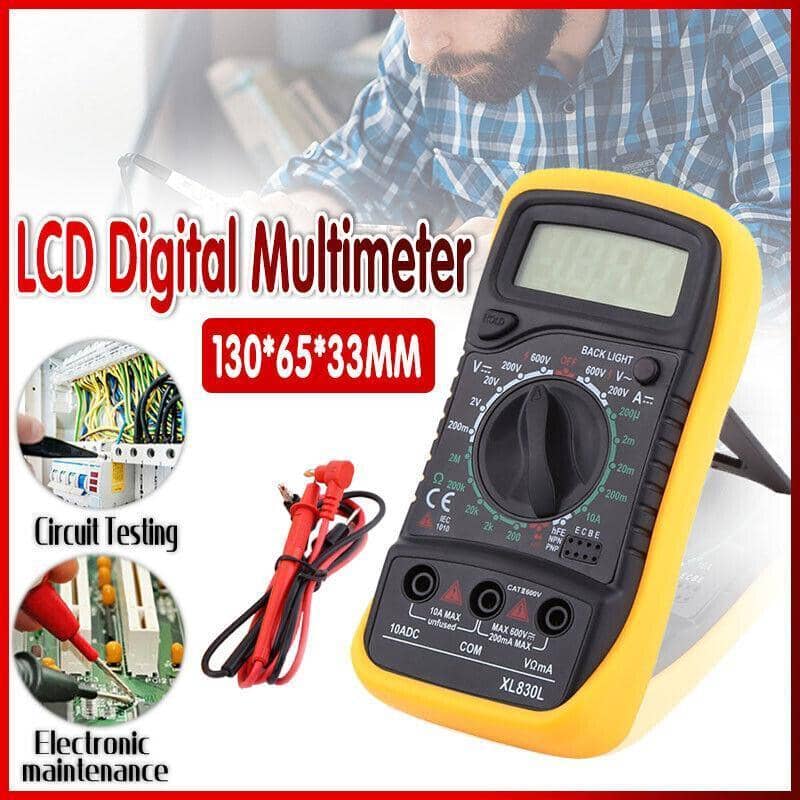 Digital Multimeter with Backlight and Test Leads