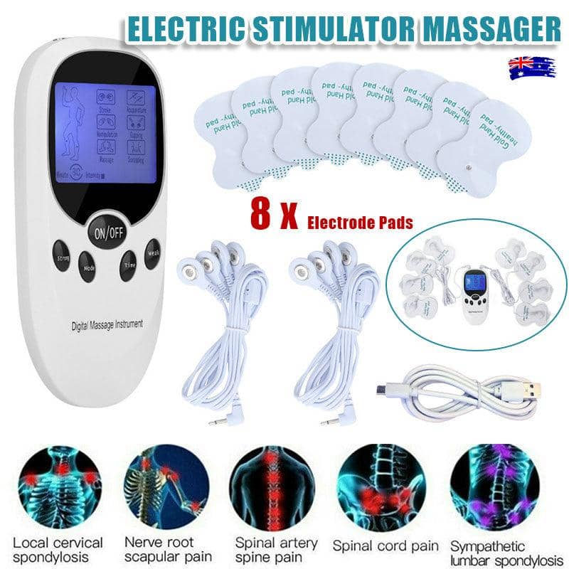 Digital Pulse Massager with 8 Electrode Pads and Dual Output