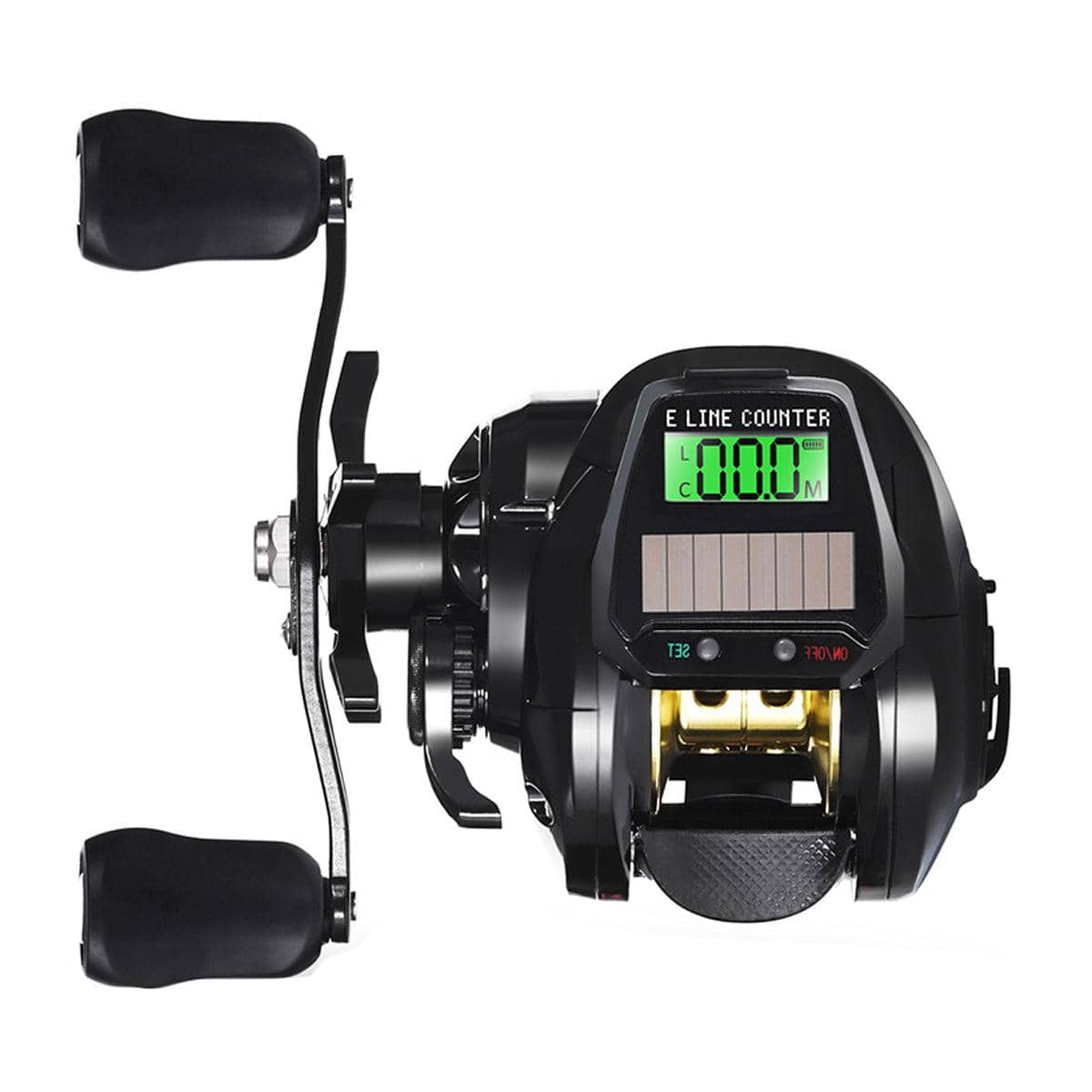 Digital Teardrop Fishing Reel - Black, Left-Handed