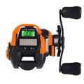 Digital Teardrop Fishing Reel - Orange, Right-Handed