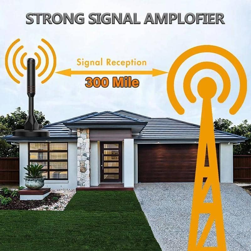 Digital TV Antenna with Built-In Amplifier, Black - view 3