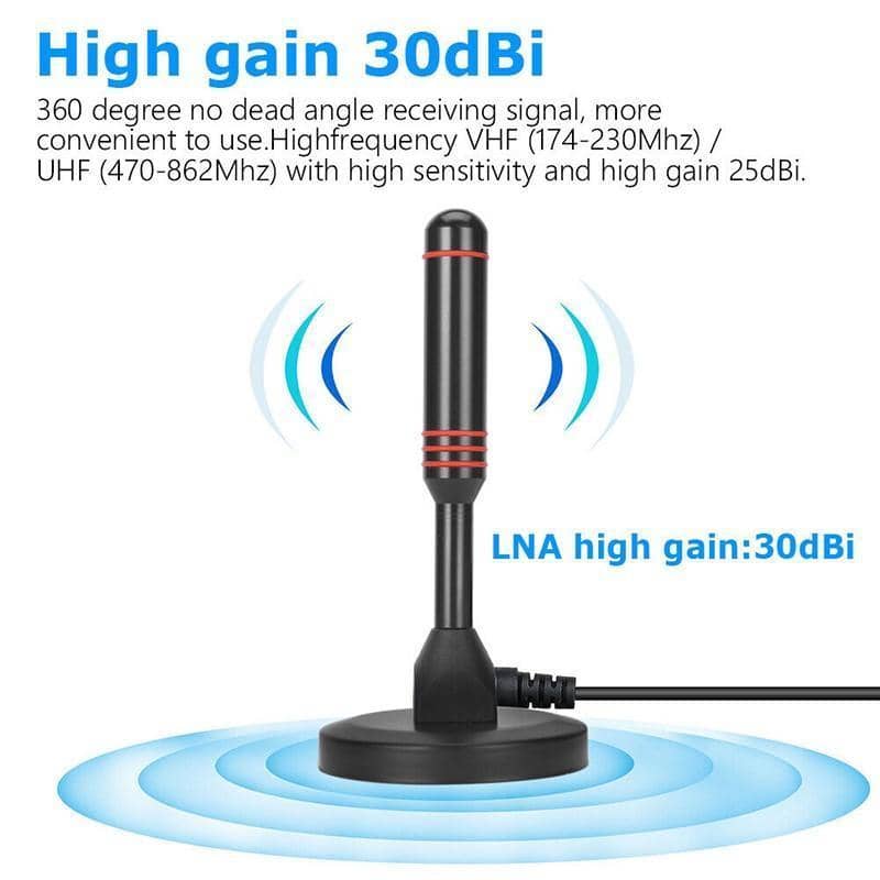 Digital TV Antenna with Built-In Amplifier, Black - view 4