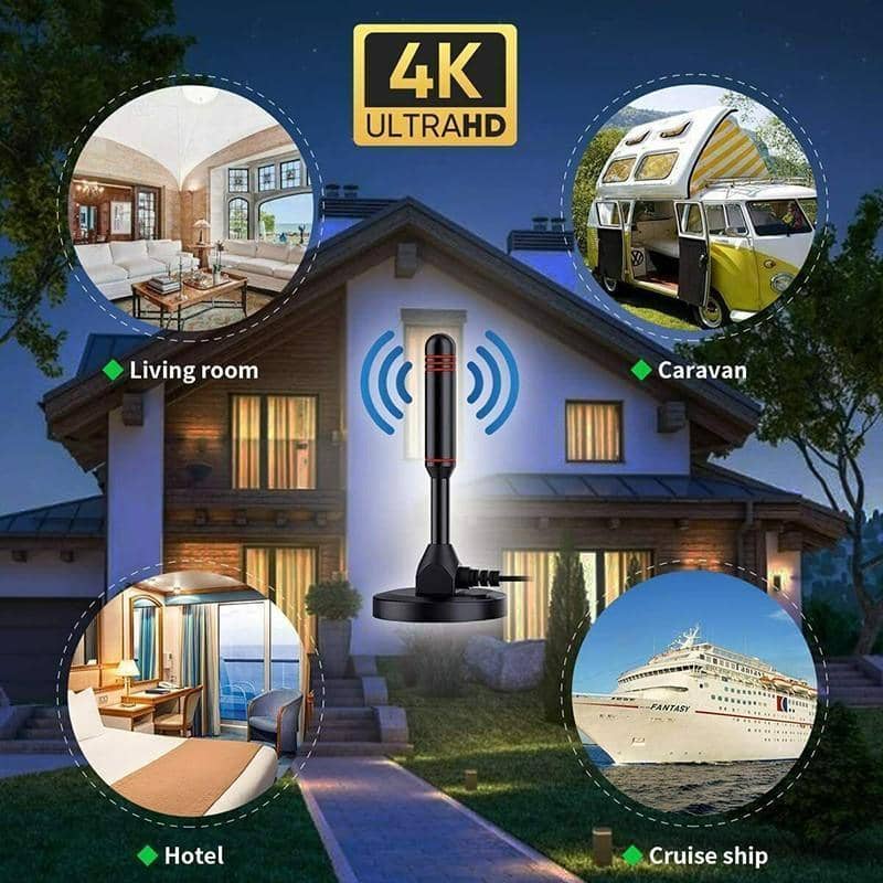 Digital TV Antenna with Built-In Amplifier, Black - view 5