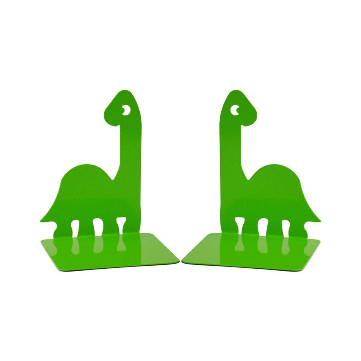 Dinosaur Bookends for Kids, 1 Pair - Green Metal Book Stand - view 2