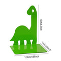Dinosaur Bookends for Kids, 1 Pair - Green Metal Book Stand - view 3
