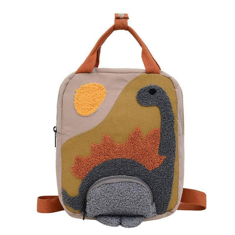 Dinosaur Canvas Kids Backpack with Embroidered Dinosaur Design for Early Learners - view 2